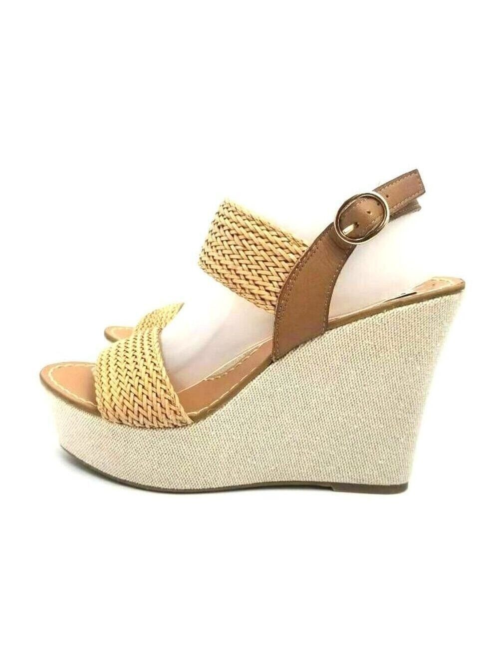 Steve Madden Engel Womens Woven Slingback Platform Wedge Heel Sandal Size 9.5 M - Picture 1 of 12